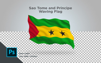Sao Tome and Principe Waving Flag - Illustration
