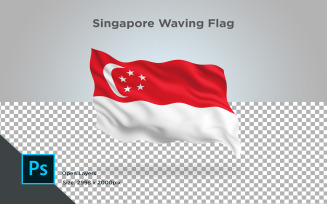 Singapore Waving Flag - Illustration