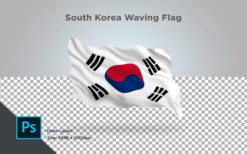 South Korea Waving Flag - Illustration
