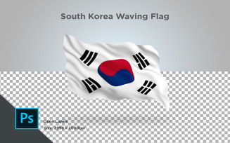 South Korea Waving Flag - Illustration