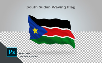 South Sudan Waving Flag - Illustration