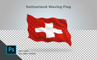 Switzerland Waving Flag - Illustration