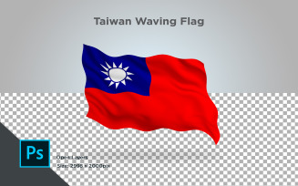 Taiwan Waving Flag - Illustration