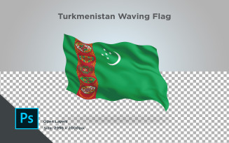 Turkmenistan Waving Flag - Illustration