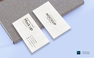 Business card on diary mockup design template product mockup