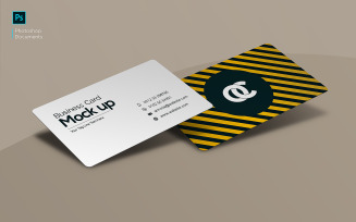 Business card perspective view mockup design template product mockup