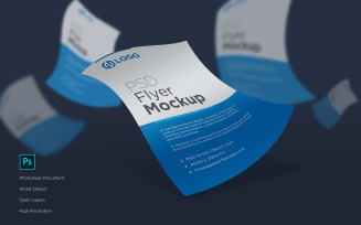 Falling Flyer and Poster concept design product mockup