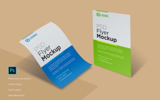 Flyer and poster curve mockup design template product mockup