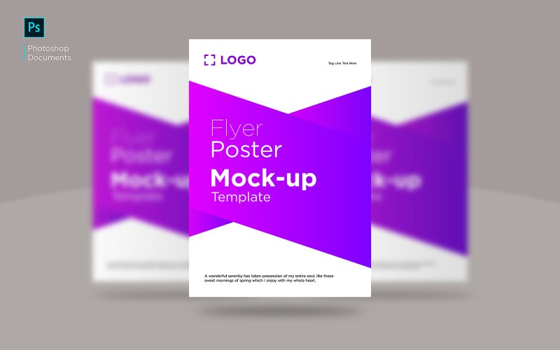 Flyer and poster lens blur mockup design template product mockup Product Mockup