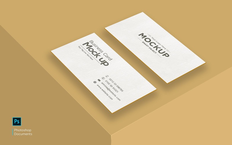 isometric Business card mockup design template product mockup Product Mockup