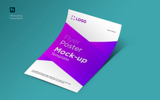 Perspective view flyer and mockup design Template isolated product mockup