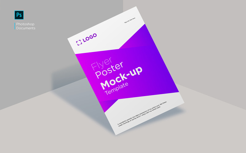Realistic Flyer and Poster mockup design template in front view product mockup Product Mockup