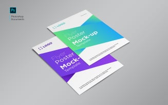 Two Isometric A4 Flyer and Poster design Template product mockup