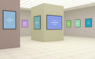 Art Gallery Frames Muckup with different directions product mockup