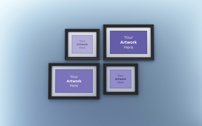 Collage of four empty photo frame mockup design product mockup Product Mockup