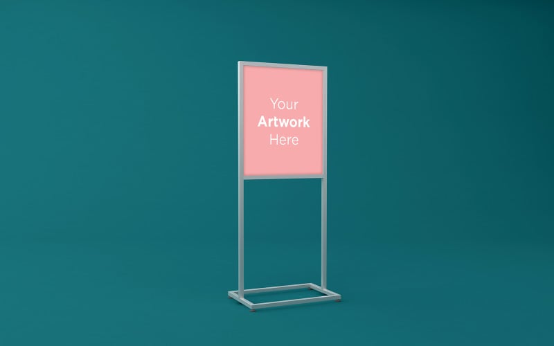 Double pole diplay Stand Advertising Board product mockup Product Mockup