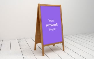 Empty Purple Stand Advertising Board product mockup