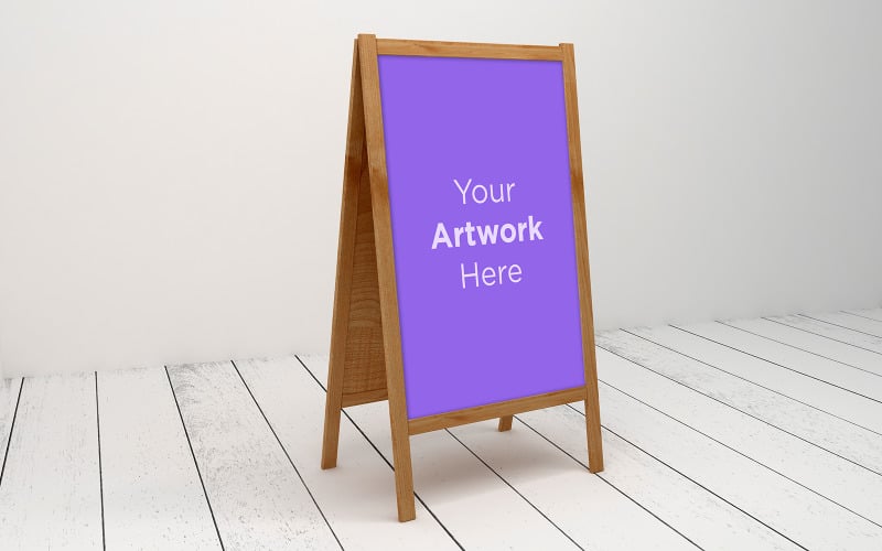 Empty Purple Stand Advertising Board product mockup Product Mockup