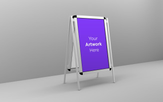Metallic foldable stand mockup 3d rendered product mockup