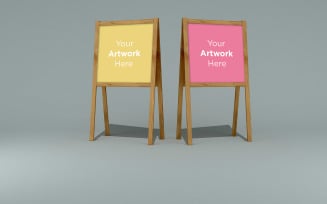 Two Front View A Stand Advertising Board product mockup