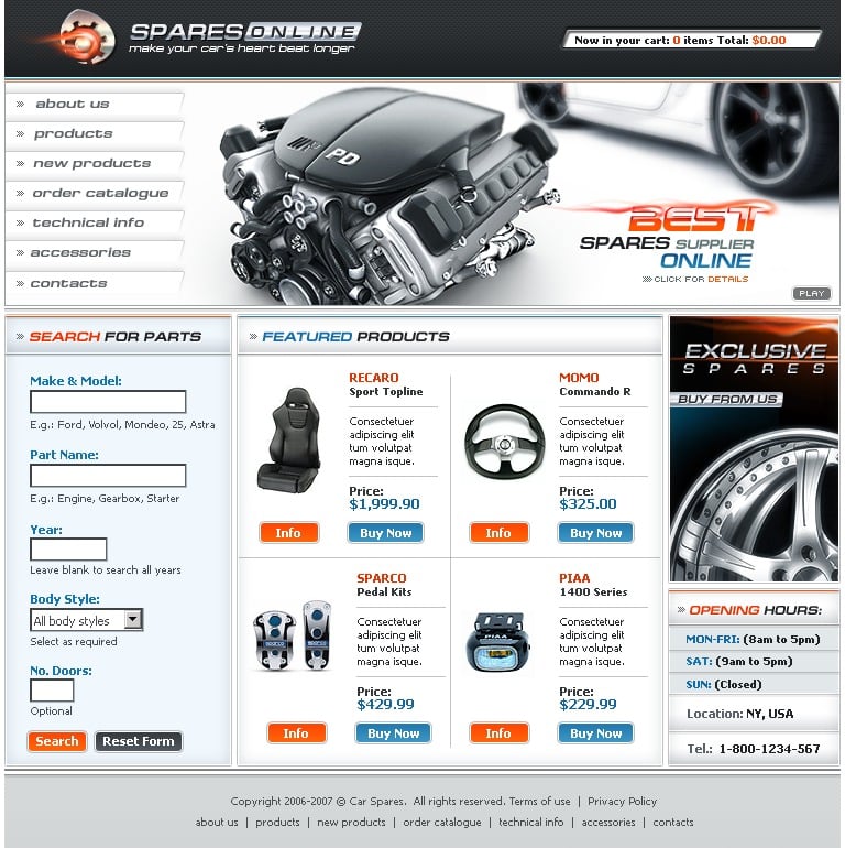 Auto Parts Website Template