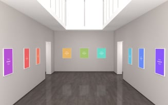 Art Gallery Frames Muckup multi directions 3D Illustration and 3D rendering product mockup