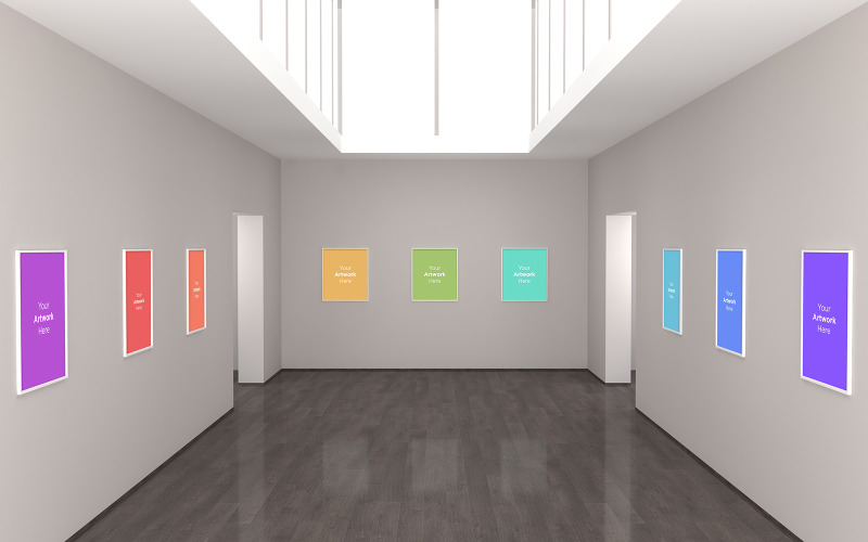 Art Gallery Frames Muckup multi directions 3D Illustration and 3D rendering product mockup Product Mockup