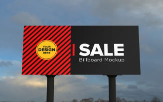 Billboard on Sky Background Template product mockup