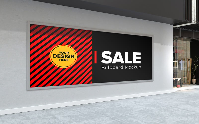 Commercial street wall Advertising Billboard product mockup Product Mockup