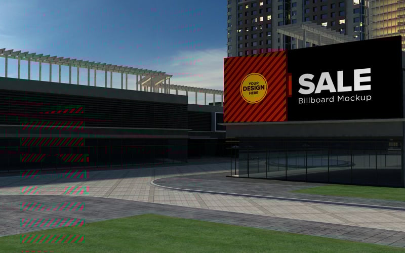Dark view Advertising sign Billboard product mockup Product Mockup
