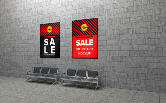 Indoor station Advertising Billboard product mockup