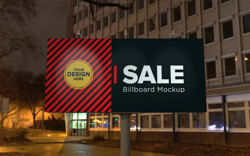 Night view Advertising Billboard product mockup Product Mockup