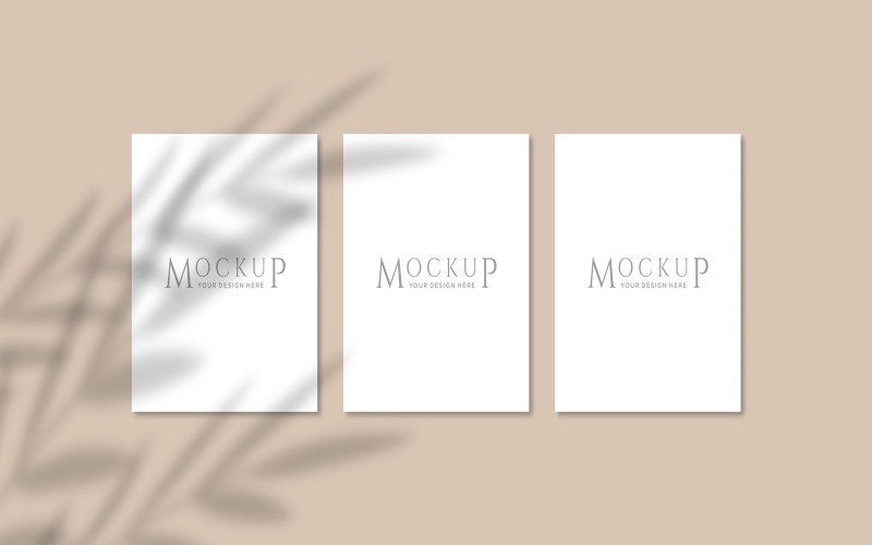 Plant Shadow on three frame Template product mockup Product Mockup