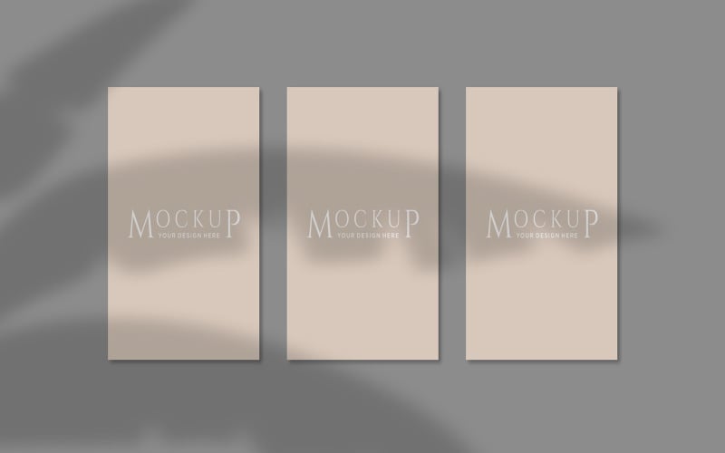 Plant Shadow on three frame Template product mockup Product Mockup