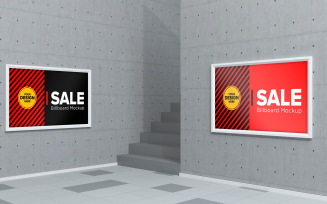Poster and advertising billboard mockup passage stairs product mockup