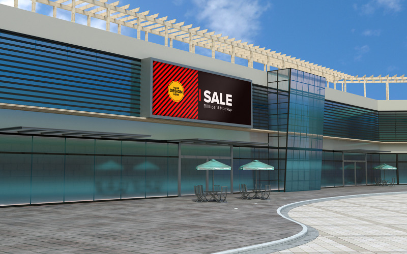Shopping Center Wall Billboard product mockup Product Mockup