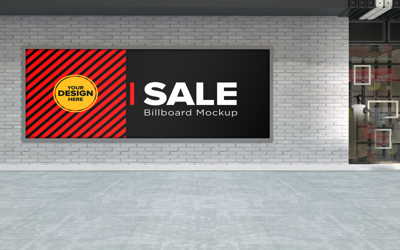 Wall Advertising Billboard on wall product mockup Product Mockup