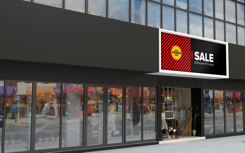 Wall Mounted Shop Fascia Billboard product mockup Product Mockup