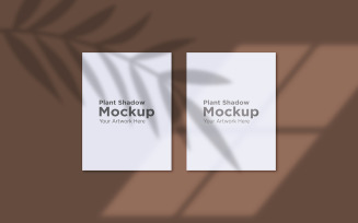 A4 Blank Frame Mockup With Plant Shadow Background product mockup