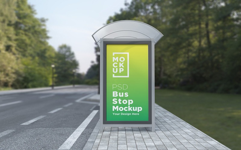 Bus Shelter Outdoor Advertising Sign product mockup Product Mockup