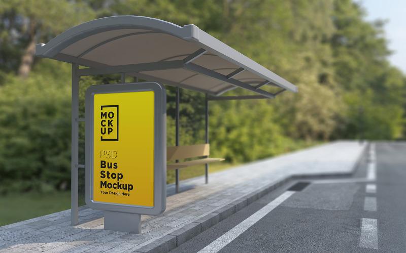 Bus Stop Sign product mockup Product Mockup