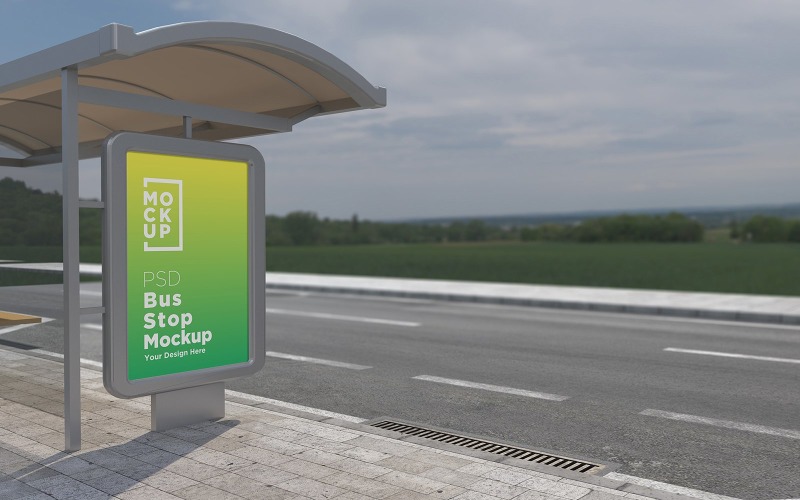 City Bus Stop Billboard product mockup Product Mockup