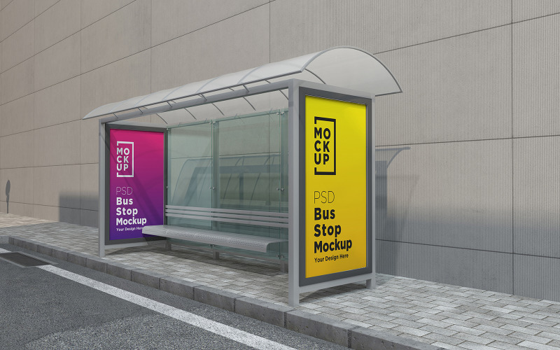 City Bus Stop Sign product mockup Product Mockup