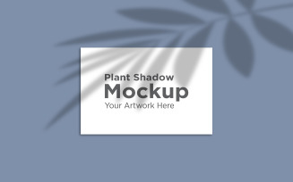 Landscape Empty Frame Mockup with Plant Shadow Background product mockup