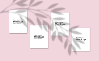 Leaf Shadow with Collage Frame Mockup Template product mockup