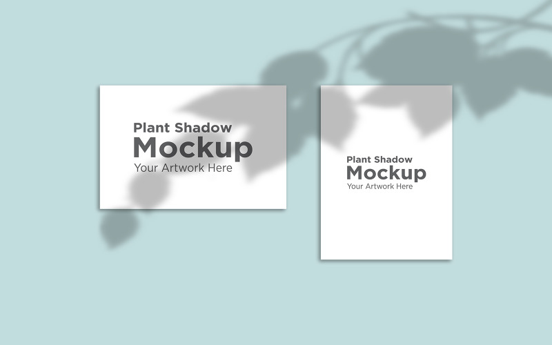 Plant Blur Shadow with 2 Frame Mockup Background product mockup Product Mockup