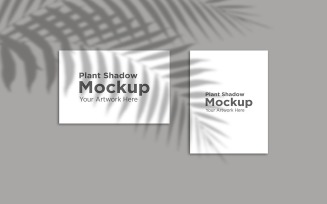 Realistic Palm Leaf shadow On Two Frame Mockup Background product mockup