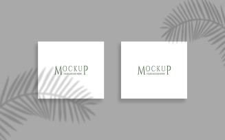 Shadow palm leaves overlay with 2 Frame Mockup Template product mockup