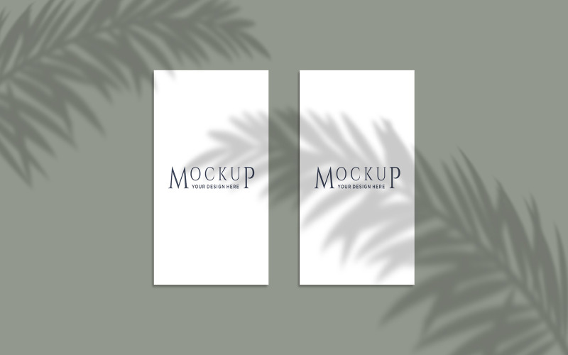 Two frame with blur plant shadow background product mockup Product Mockup