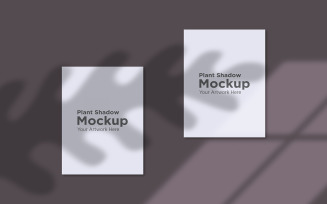 Two vertical Frame Mockup Plant Shadow With window Light Background product mockup
